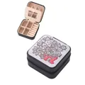 Elegant portable jewelry storage box with floral patterns and a pink letter design - 10cm x 10cm x 5cm / Black-Grey Letter R Floral Pattern