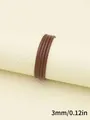 Premium 3mm brown imitation lambskin stitched cord for DIY jewelry craft and accessories - 3mm x 1m / Dark Brown (00316)