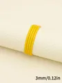 Yellow 3mm faux sheepskin stitched cord for DIY jewelry making and craft accessories - 3mm x 1m / Yellow (00317)