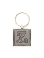 Personalized letter Z keychain with leather embossed square pendant and zinc alloy frame - Letter Z Style (20741)