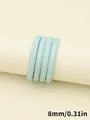 Detalle de cordón de cuero PU azul claro de 8 mm con textura de costura fina cosida - Cordon Redondo con Puntadas (00476)