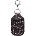 Leather hand sanitizer gel holder keychain featuring American football sports pattern - American Football Pattern (BGJG05-3)