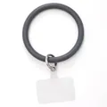 Portachiavi ad anello in silicone grigio con linguetta per accessori telefono DIY. - Stile Cerchio / Grigio Scuro (20478)