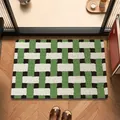 Tappeto da bagno retrò a scacchi verdi e bianchi, assorbente e antiscivolo per la casa - 40*60cm Ispessito / Motivo Verde