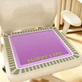 Cojín de asiento transpirable de imitación lino morado con bordado Sweet Life para silla - Púrpura y Verde