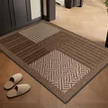 Mid-century modern entryway doormat with brown geometric patterns for indoor use - 40*60cm / Antique Rhombus