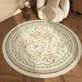 Vintage round floral area rug with loop pile texture for living room and bedroom - Diameter 50CM / Nanyang Floral