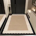 Premium French style loop pile indoor entryway doormat with non-slip geometric border design - Loop Mark NGZ / 50*80cm