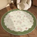 Elegant vintage style round loop pile floral rug for living room and bedroom decor - Diameter 50CM / Pink Floral