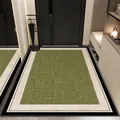 Premium French style loop pile entrance mat with non-slip backing for home hallway - Olive Green Wood Grain (LCL) / 50*80cm