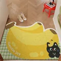 Cute banana shaped anti-slip entrance floor mat with cartoon cat design for home decor - 40x60cm / Banana Black Cat