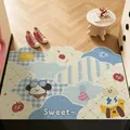 Simpatico zerbino d'ingresso a forma di nuvola in stile crema con supporto antiscivolo - Blu Tesoro / 40*60cm