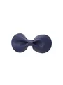 Donkerblauwe leren strik haarclip met fijne textuur details - Donkerblauw