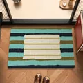 Tappetino da bagno retrò in terra di diatomee a strisce blu e oro per la casa decor - 40*60cm Ispessito / Motivo a righe