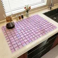 Purple shimmering mosaic absorbent leather mat for kitchen countertop and sink protection - Purple Glow