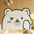 Zerbino a semicerchio con orsetto dei cartoni animati per ingresso interno casa - 40x60cm / Orso Sciocco