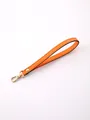 Vibrant orange faux leather wristlet strap with elegant gold-tone lobster clasp - Orange