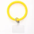 Portachiavi a bracciale in silicone giallo brillante con linguetta universale per telefono - Stile Cerchio / Giallo (20480)