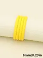 Vibrant yellow stitched round PU leather cord 6mm width for DIY keychain jewelry craft - Round Core-Wrapped Stitch (00451) / 6mm / Bright yellow