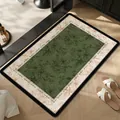 Vintage green floral diatom mud non-slip bath mat for bathroom and entrance area - ZGL Pattern Rounded Corner / 40*60cm (Standard Version)