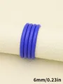 High-quality 6mm blue round PU leather cord with stitching detail for DIY jewelry making - Round Core-Wrapped Stitch (00457) / 6mm / Blue
