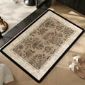 Vintage rose pattern absorbent diatom mud bath mat with non-slip backing for bathroom - ZGH-Rounded Corner (Brown Vintage Rose) / 40*60cm (Standard Version)