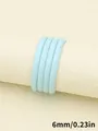Cordón de cuero PU cosido azul claro de 6 mm para joyería DIY y llaveros - Round Core-Wrapped Stitch (00461)
