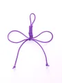 Ciondolo per borsa a forma di fiocco in corda intrecciata viola fatta a mano DIY - Viola con Rosa