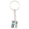 Western style alloy letter B keychain with turquoise stone and sunflower design - 20484