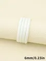 Cordón de cuero PU blanco de 6mm con costuras para creación de joyas DIY y más - Round Core-Wrapped Stitch (00465)
