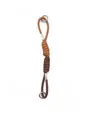 Handcrafted braided PU leather wrist strap in dual brown tones for bags and phones - Light Brown and Dark Brown Style (21552)