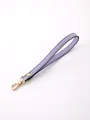 Lavender leather wrist strap with gold keychain clasp for small bags - Purple