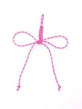 Ciondolo per borsa a fiocco intrecciato rosa accessorio fai-da-te fatto a mano - Rosa con Nero