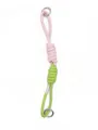 Creative dopamine pink and lime green braided PU leather wrist strap lanyard for bags - Pink and Fruit Green Style (21553)