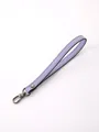 Minimalist lavender faux leather wristlet strap with gunmetal clasp for handbags - Lavender Purple