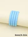 Cordón redondo de cuero PU cosido azul claro 8mm para llaveros y accesorios DIY - Cordón Redondo con Puntadas y Patrón de Oveja (00471)