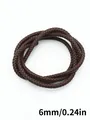 Detailed macro view of 6mm brown braided PU leather cord for DIY jewelry and accessories - Twisted Braid Style (00110)