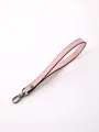 Minimalist pink faux leather wrist strap accessory with dark silver metal lobster clasp - Pink