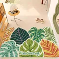 Paillasson nordique antidérapant à motif de feuilles de monstera tropicales pour entrée - 40x60cm / Feuille Colorée Calm and soft