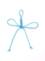 Charm a nodo in corda intrecciata blu fatto a mano per borse e accessori DIY moda - Blu con Pois Bianchi e Arancioni