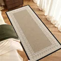 Vintage French style loop pile runner rug for bedroom bedside with floral patterns - 40*80cm / Warm Vintage - Square