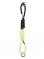 Correa de muñeca trenzada en cuero PU negro y amarillo con elegantes anillos de metal - Estilo Negro y Amarillo Pálido (21556)