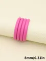 Cordón de cuero PU rosa cosido de 8mm para llaveros DIY y accesorios para teléfonos móviles - Cordón Redondo con Puntadas y Patrón de Oveja (00477)