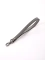 Premium grey faux leather wristlet strap with gunmetal lobster clasp keychain accessory - Light Gray