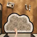 Elegant vintage floral cloud-shaped diatom mud bathroom mat with non-slip quick-dry backing - ZGK Pattern Cloud Shape / 40*60cm (Standard Version)