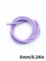 Macro view of 6mm purple PU braided leather cord with three-strand twist for DIY crafts - Three-Strand Twisted Style (00113)