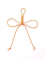 Ciondolo per borsa a farfalla in corda intrecciata arancione fatta a mano per DIY - Arancio con Sottili Linee Nere