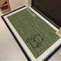 Green looped pile entrance doormat featuring a cute cartoon cat and Welcome text - Minimalist Cat - Green / 120*180CM