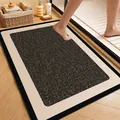 Moderne rutschfeste saugfähige Badezimmermatte aus Leinen für den Hauseingang Dusche - Schwarzer Schatten Quadratischer Stil / 40*60cm