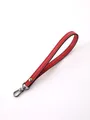 Red leather wristlet strap with gunmetal lobster clasp for handbags, purses and keys - Red